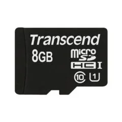 Transcend microSD Card 8GB SDHC UHS-I - Black/Red, 8GB, U1, Class 10, 90 MB/s
