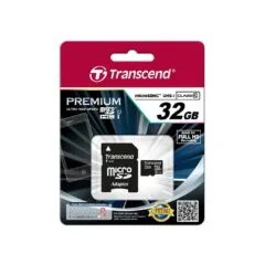 Transcend Premium MicroSDHC 32GB with Adapter - MicroSDHC, U1, Class 10, 90 MB/s