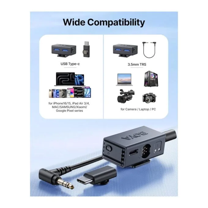 Type-C & 3.5mm AI-Powered Button Wireless Microphone - BOYALINK 3 - 2 TX + 1 RX No Case — image 2