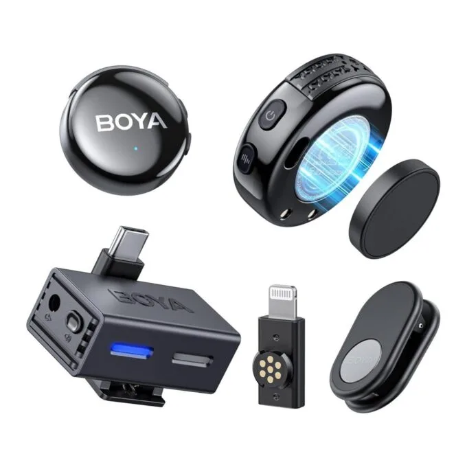 Type-C & 3.5mm AI-Powered Button Wireless Microphone - BOYALINK 3 - 2 TX + 1 RX No Case — image 1