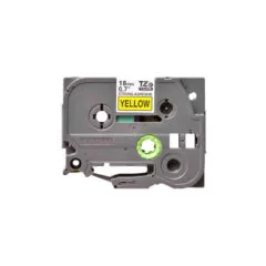 TZES641 18mm LAMINATED TAPE ROLL BLACK YELLOW BROTHER