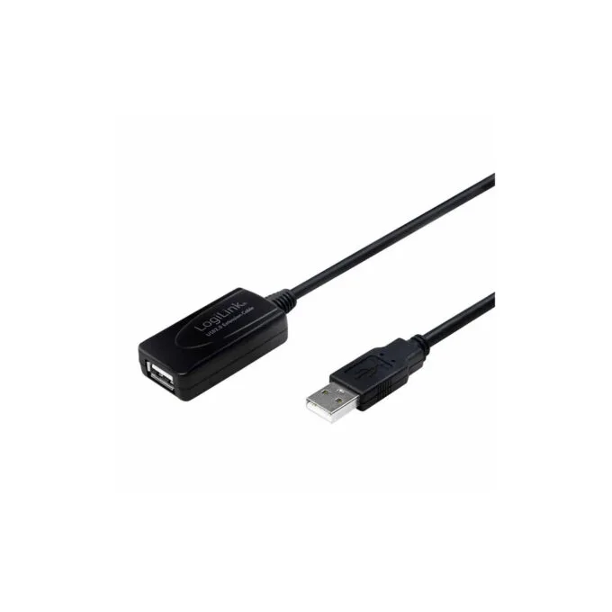 UA0143 10m USB2.0 EXTENTION CABLE BLK LOGILINK — image 1