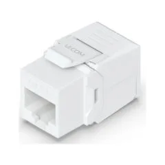 Ubiquiti Cat6 Keystone Jack - UACC-Keystone-Jack-C6 - Flat White RJ-45 to LSA Female, 12-pack