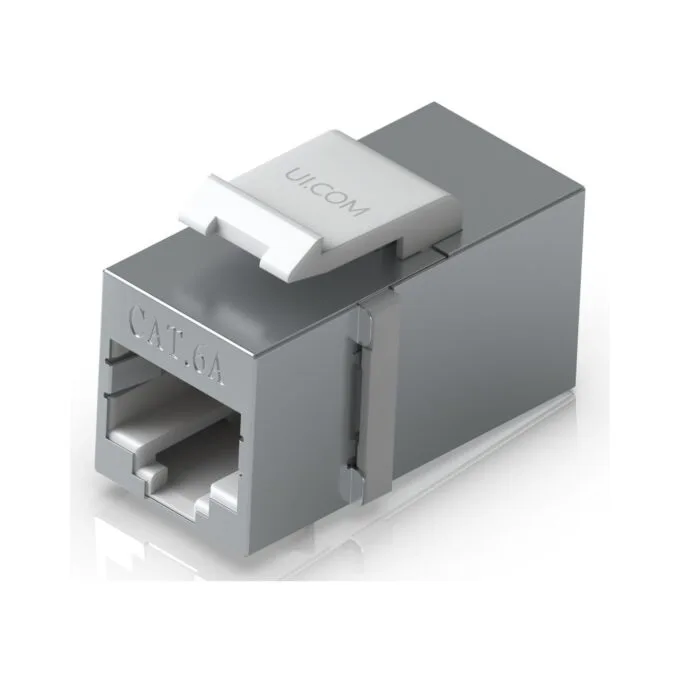Ubiquiti Cat6A Keystone Coupler - UACC-Keystone-Coupler-C6A - Flat, Stainless steel, RJ-45 to RJ-45, Female-Female, Cat6a — image 1