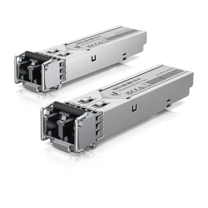 Ubiquiti UACC-OM-MM-1G-D-2 - SFP Multimode Transceiver 1.25Gbps LC Duplex 850nm 550m Stainless Steel — image 1