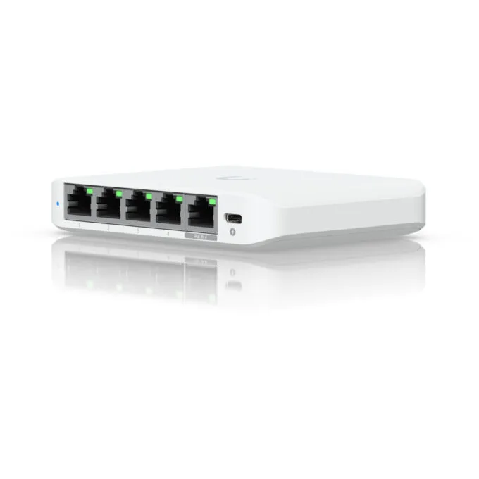 Ubiquiti UniFi USW-Flex-2.5G-5 - 5-Port Managed Multi-Gig 2.5G Switch, White, PoE, Desktop — image 2