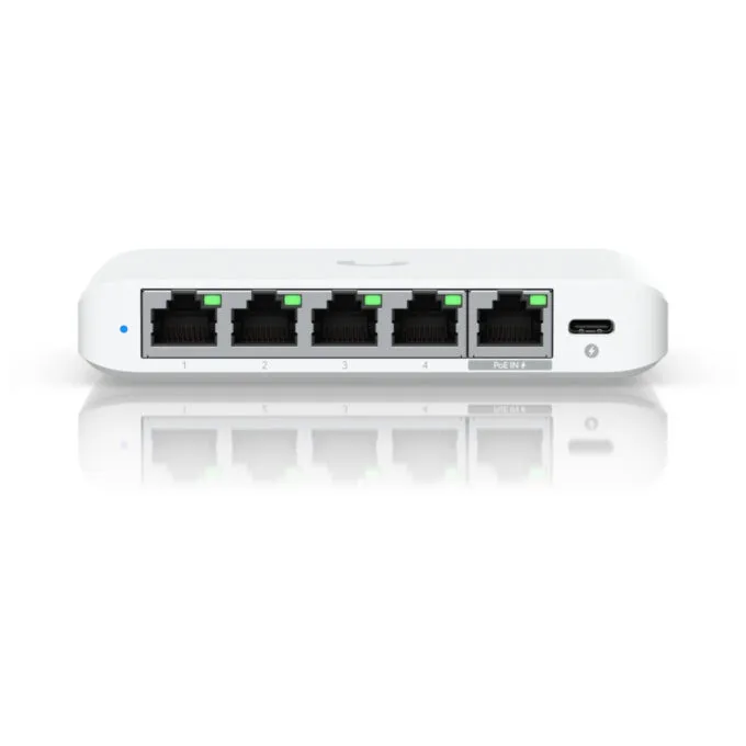 Ubiquiti UniFi USW-Flex-2.5G-5 - 5-Port Managed Multi-Gig 2.5G Switch, White, PoE, Desktop — image 1