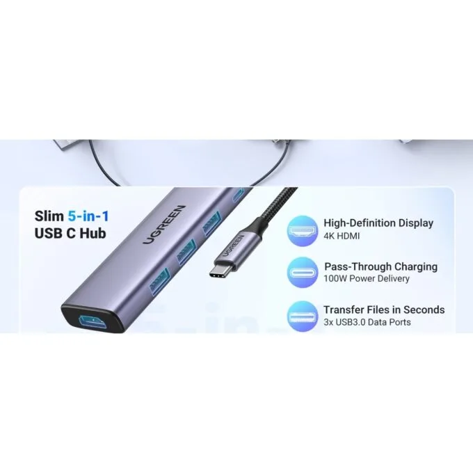 UGREEN Revodok 5-in-1 4K HDMI USB-C Hub with 3x USB-A 3.0 — image 3