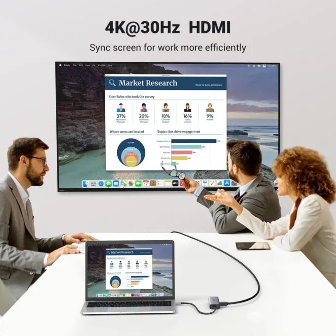 UGREEN USB-C Hub - 2x USB 3.0, HDMI, RJ45, SD & TF, PD Port — image 3