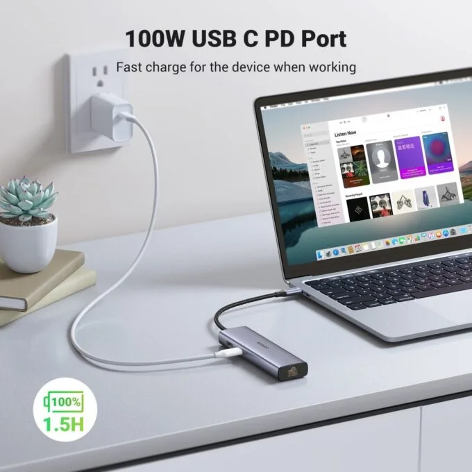 UGREEN USB-C Hub - 2x USB 3.0, HDMI, RJ45, SD & TF, PD Port — image 4
