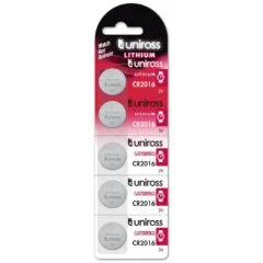 Uniross Button Cell Lithium Battery (5pack) - CR2016 - 5pack
