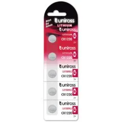 Uniross Button Cell Lithium Battery - CR1220 - 5-pack