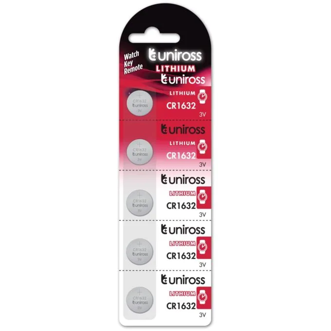 Uniross Button Cell Lithium Battery - CR1632 - 5pack — image 1