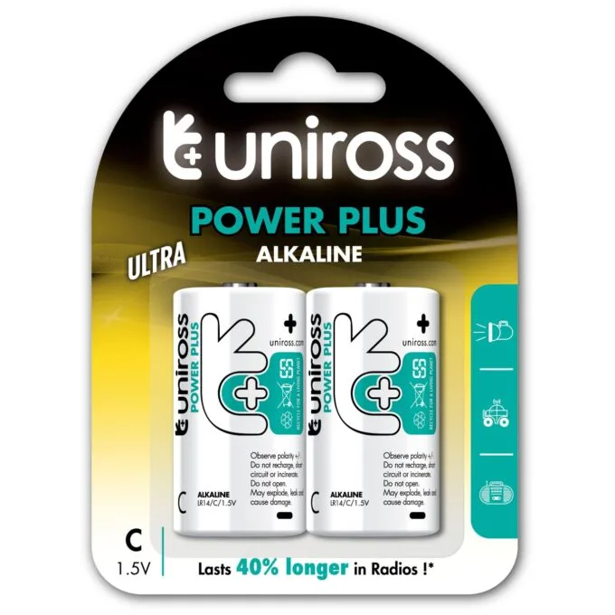 Uniross C Power Plus Alkaline Batteries - 2 Pcs — image 1
