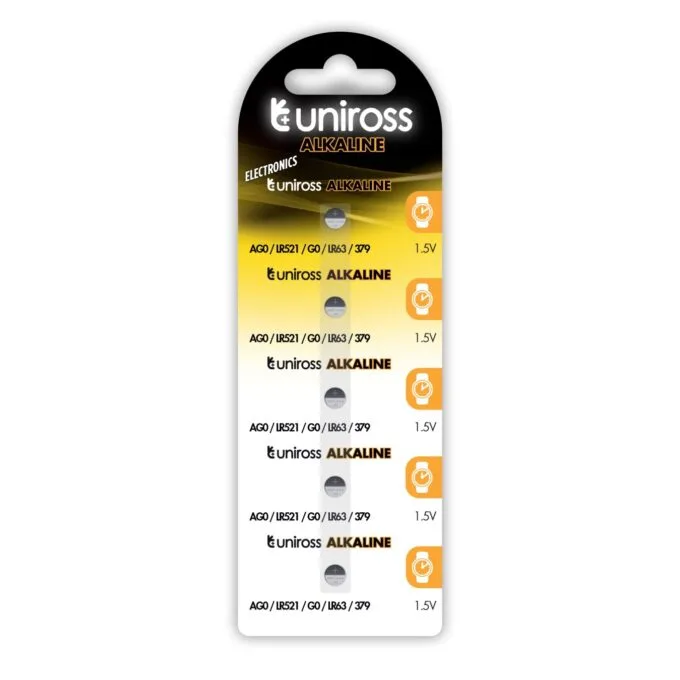 Uniross Coin Battery - LR521 AG0 LR63 - Alkaline Coin Battery — image 1