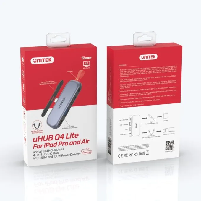 Unitek 4in1 Plugin USB-C Hub - D1070A - iPad Pro-Air — image 7