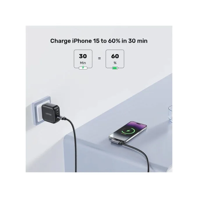 Unitek C14123BK-2M USB-C PD100W L-Shape 2m Cable — image 5