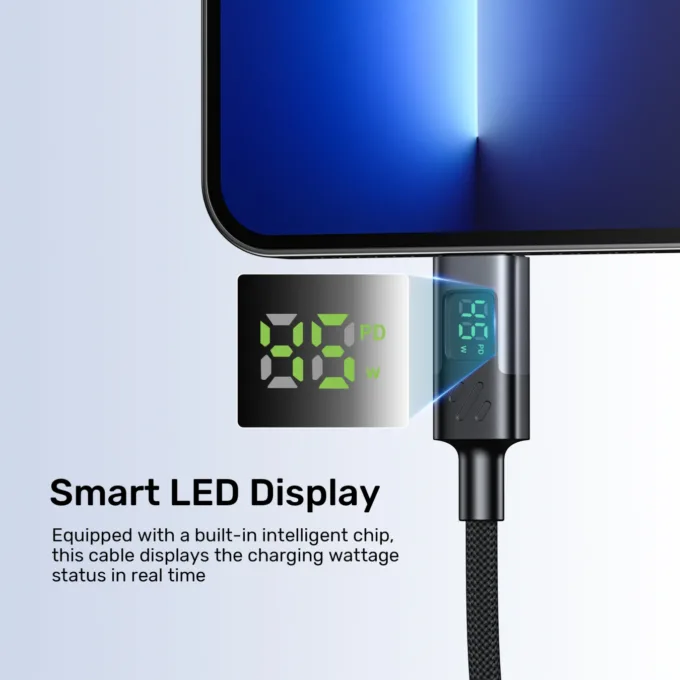 Unitek C14158A-1M USB-C to USB-C 60W PD Braided Cable w/ LED Display 1m — image 7