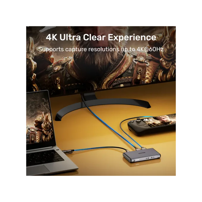 Unitek Capture Card - V1177A - 4K60Hz 3.5mm Audio & Dual HDMI Loop Out — image 4