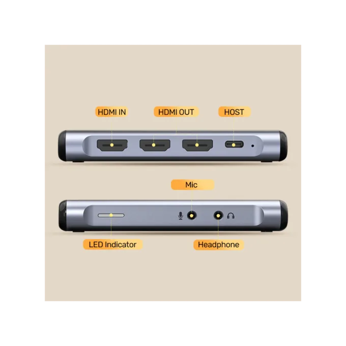 Unitek Capture Card - V1177A - 4K60Hz 3.5mm Audio & Dual HDMI Loop Out — image 8