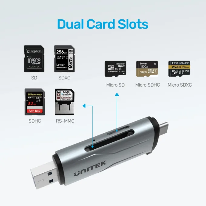 Unitek Card Reader - R1010A - USB-A C 3.0 to Micro SD SD — image 4