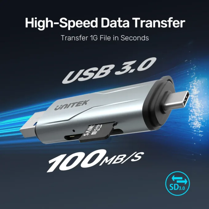 Unitek Card Reader - R1010A - USB-A C 3.0 to Micro SD SD — image 6