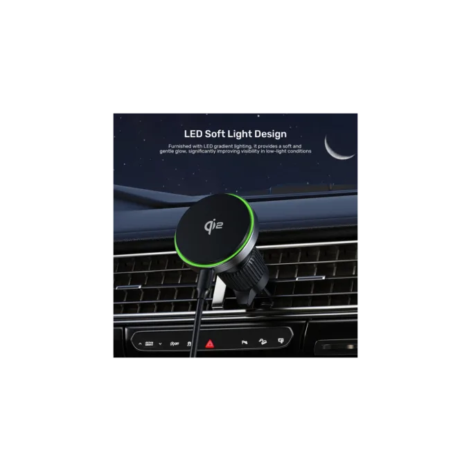 Unitek Charge Car Wireless Qi2 Magnetic 15W & AirVent Mount - P1404A - Charge Car Wireless Qi2 Magnetic 15W & AirVent Mount — image 7