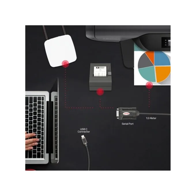 Unitek Converter USB-C 1.1 to RS232 Serial - Y-1105K - USB-C 1.1 to RS232 Serial 1.5m — image 2