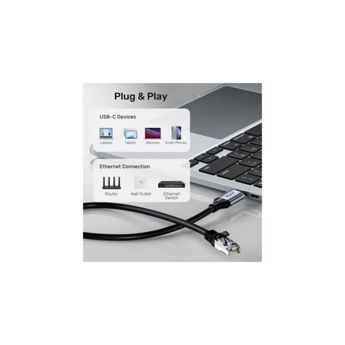 Unitek Converter USB-C to Gigabit Ethernet Cable - C18148AGY-3M - 3.0m — image 5