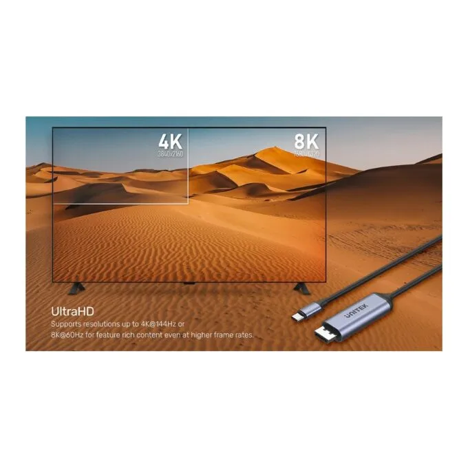 Unitek Converter - V1423C - USB-C to DP1.4 Cable 8K60Hz 1.8m — image 7
