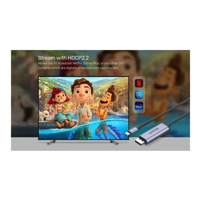 Unitek Converter - V1423C - USB-C to DP1.4 Cable 8K60Hz 1.8m — image 10