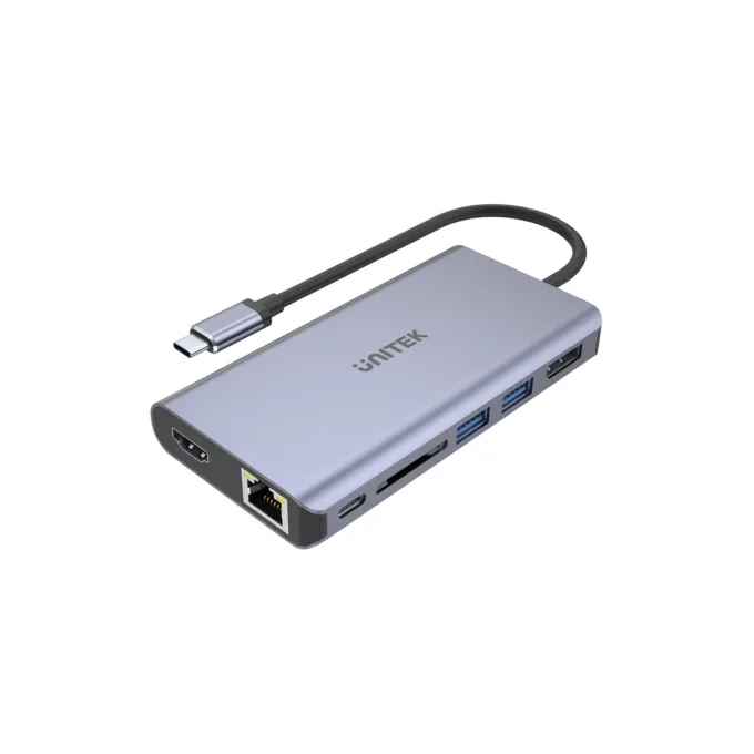 Unitek D1056A Type-C 3.1 HDMI DP RJ45 SD PD100W Hub Space Gray — image 1