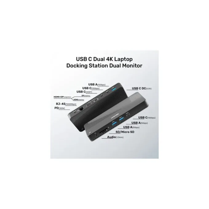 Unitek D1079A USB4 8K Multi-Port Hub 12-in-1 Docking Station — image 3