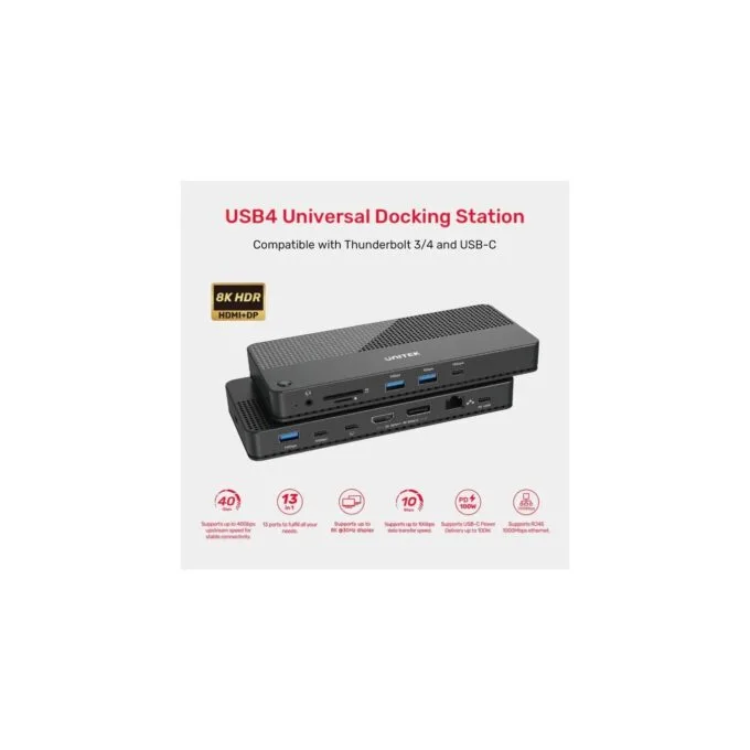 Unitek D1079A USB4 8K Multi-Port Hub 12-in-1 Docking Station — image 4
