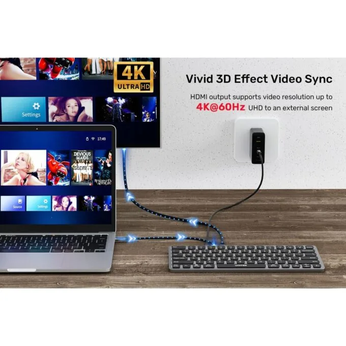 Unitek D1092A 9-in-1 USB-C Keyboard Hub - 3x USB 3.0, HDMI 4K, 100W PD — image 7