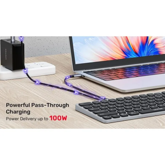 Unitek D1092A 9-in-1 USB-C Keyboard Hub - 3x USB 3.0, HDMI 4K, 100W PD — image 9