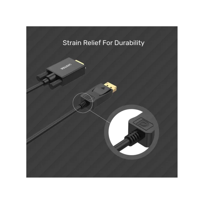 Unitek DisplayPort to VGA Cable - Y-5118F - 1.8m Black Gold Plated — image 6