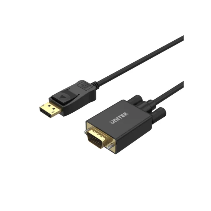 Unitek DisplayPort to VGA Cable - Y-5118F - 1.8m Black Gold Plated — image 1