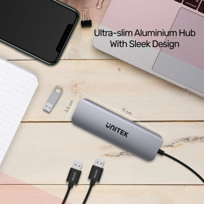 Unitek H1107A 4-Port USB 3.1 Gen1 Type-C Hub w/ 10W Micro-USB — image 3