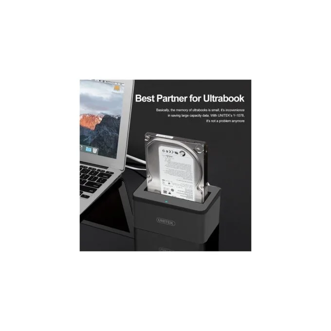 Unitek HDD Docking Station - Y-1078 - 2.5 3.5inch SATA6G Single Bay — image 4