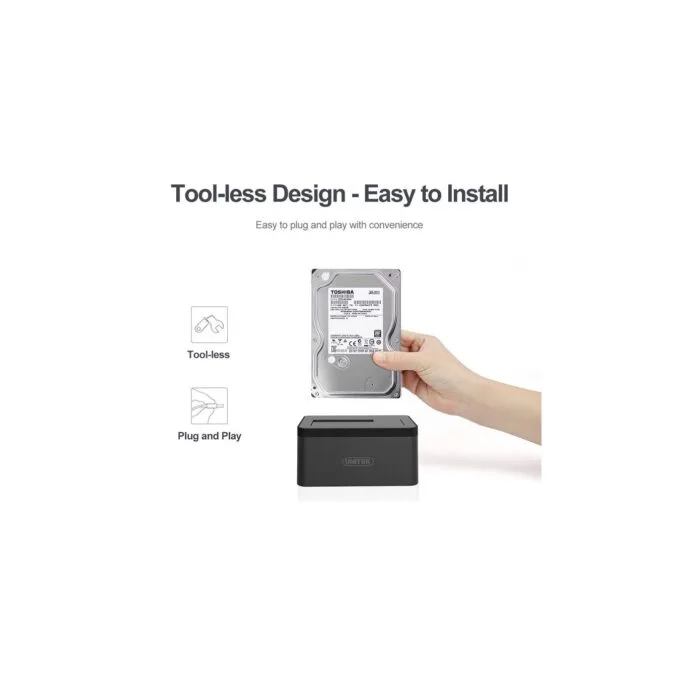 Unitek HDD Docking Station - Y-1078 - 2.5 3.5inch SATA6G Single Bay — image 7