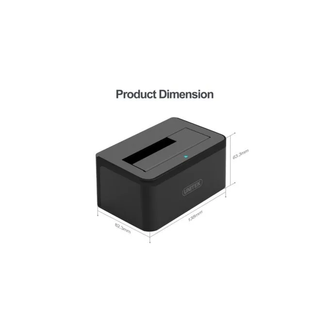 Unitek HDD Docking Station - Y-1078 - 2.5 3.5inch SATA6G Single Bay — image 9