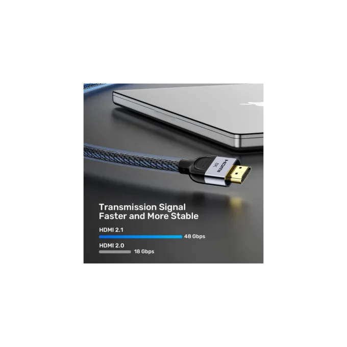Unitek HDMI 2.1 Cable 8K60Hz Braided 5.0m - C11093RGY-5M - HDMI 2.1, 8K60Hz, Braided, 5.0m — image 4