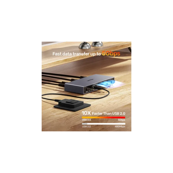 Unitek KVM DisplayPort Switch 2-1 8K60Hz with 4-Port USB 3.0 - V1310A - KVM DisplayPort Switch 2-1 8K60Hz with 4-Port USB 3.0 — image 4