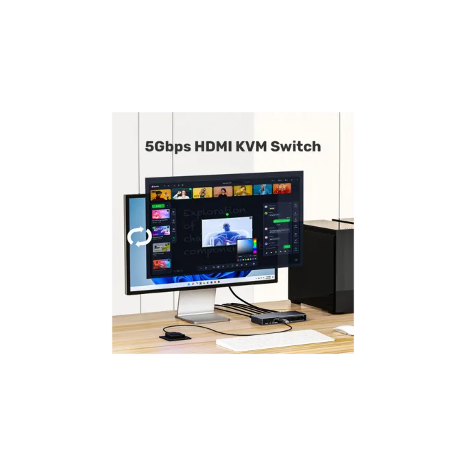 Unitek KVM HDMI Switch - V1309A - 2-1 4K60Hz with 4-Port USB 3.0 — image 4