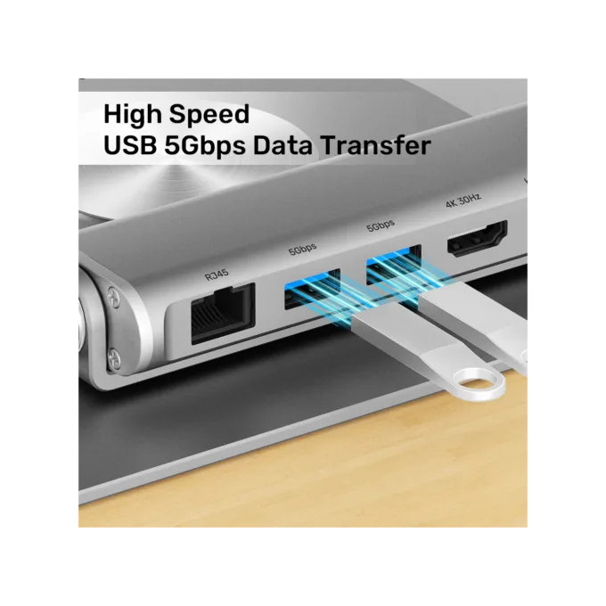 Unitek Laptop Stand with USB Hub - D1109B - 4K30Hz HDMI + FE Lan + PD100W — image 8