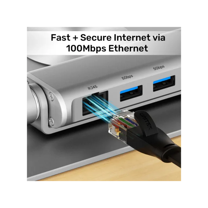 Unitek Laptop Stand with USB Hub - D1109B - 4K30Hz HDMI + FE Lan + PD100W — image 9