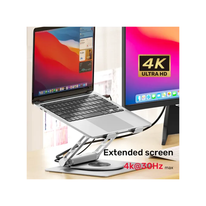 Unitek Laptop Stand with USB Hub - D1109B - 4K30Hz HDMI + FE Lan + PD100W — image 10