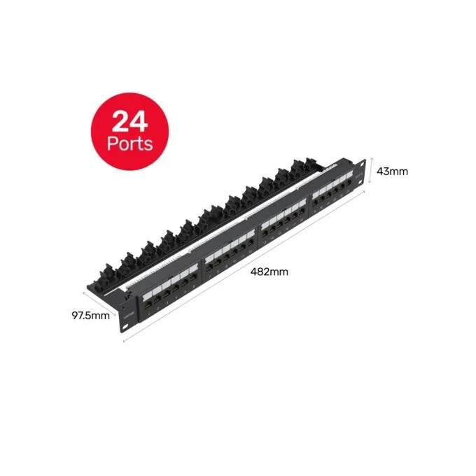 Unitek Network Patch Panel - T003A - 24-Port CAT6 UTP Patch Panel — image 2