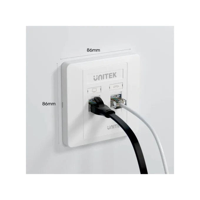 Unitek Network Wall Plate - T013A - Dual Port — image 4